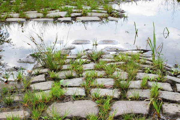 stock image Old cobblestones road