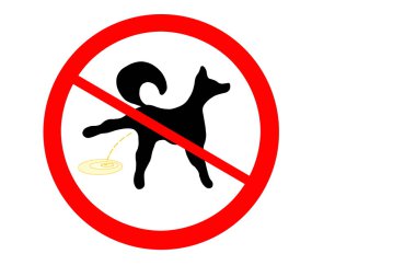 Prohibition sign for dog piss clipart