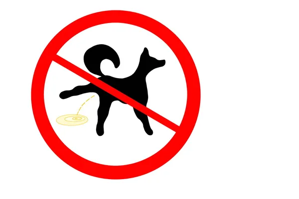 Signo de prohibición para orina de perro — Foto de Stock