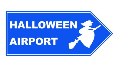 Signpost halloween airport clipart