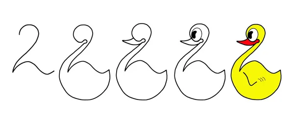 Drawing duck — 图库照片