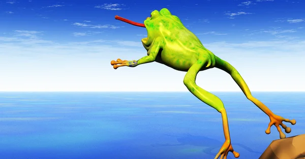 Frog jumping — Stock Photo, Image