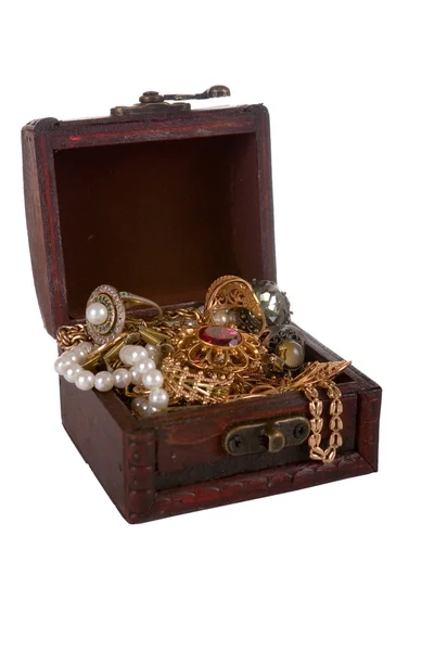 Коричневый ящик с сокровищами — стоковое фото