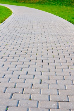 Garden stone path with grass clipart