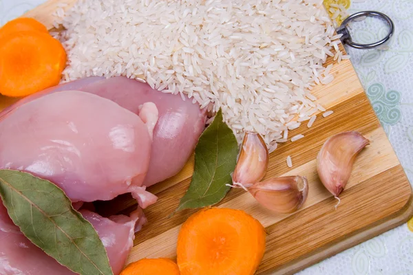 Pilaf, o pilau, receta tradicional de arroz de Oriente Medio y Asia countr —  Fotos de Stock