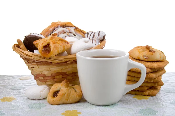 Taza de té y galletas — Foto de Stock