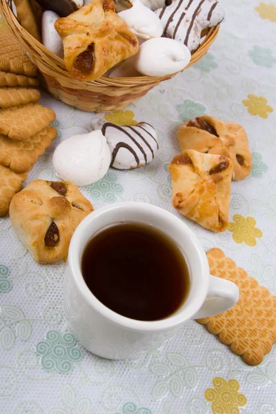 Ceașcă de ceai și biscuiți — Fotografie, imagine de stoc