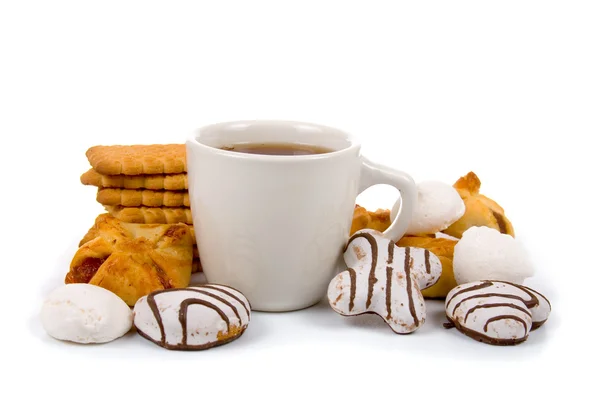Tasse Tee und Kekse — Stockfoto