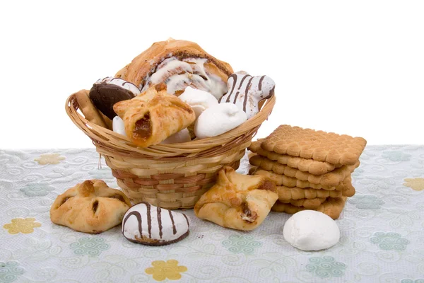 Sepetteki kurabiyeler — Stok fotoğraf