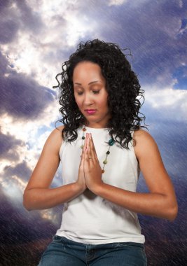 Woman praying clipart