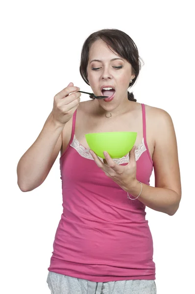 妇女吃饭 — 图库照片