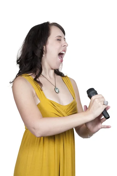 Žena zpěvačka — Stock fotografie