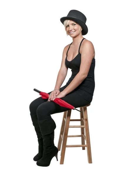 Woman Wearing a Top hat — Stock Photo, Image