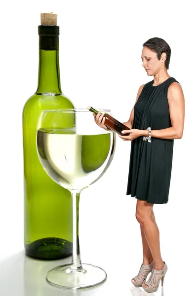 Mujer con vino — Foto de Stock