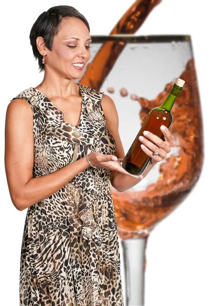 ワインを持つ女性 — ストック写真
