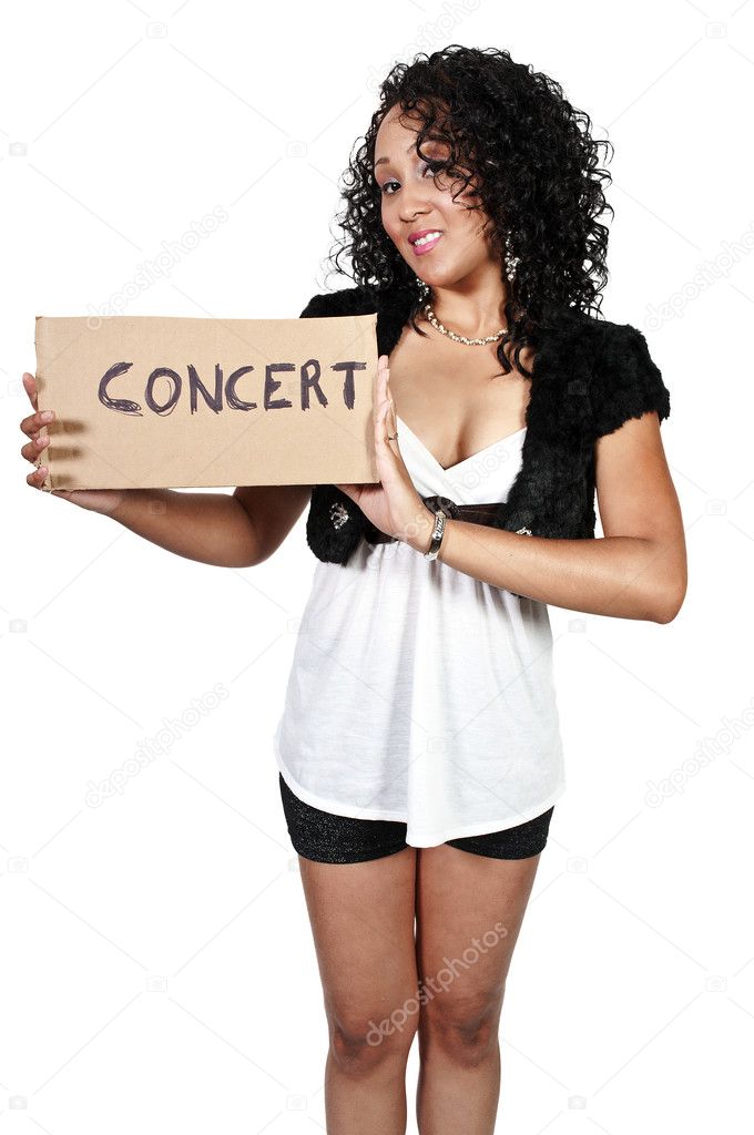 Woman Hitch Hiking to a Concert