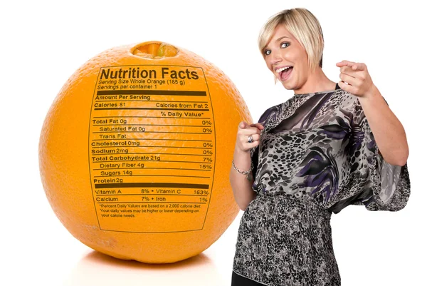 Orange nutrition fakta — Stockfoto