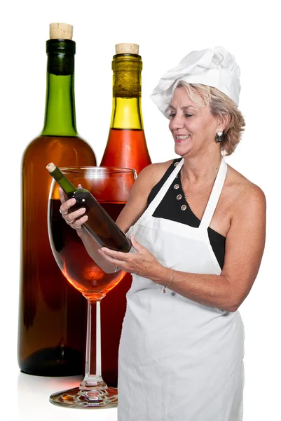 Kadın şarap ile — Stok fotoğraf