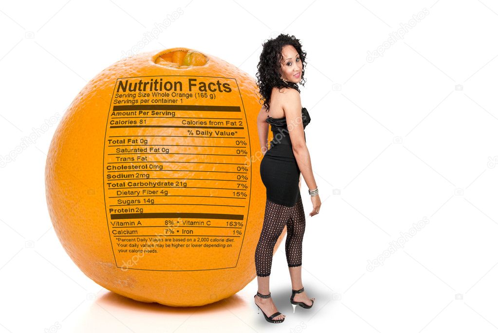 Black Woman with Orange Nutrition Facts