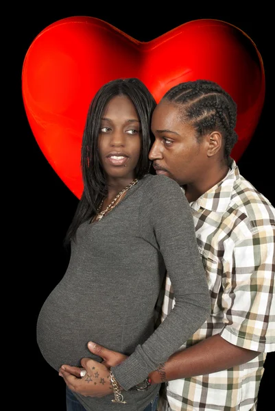 Esperando pais casal negro afro-americano — Fotografia de Stock
