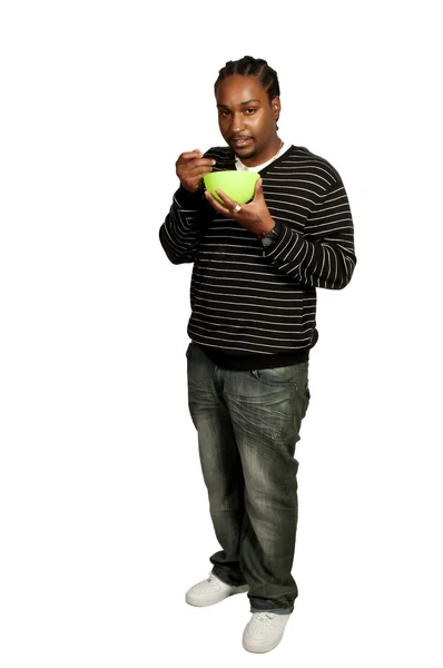 Μαύρο άνθρωπος που τρώει — Φωτογραφία Αρχείου