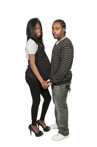 Aspettative genitori nero afroamericano coppia Immagine Stock