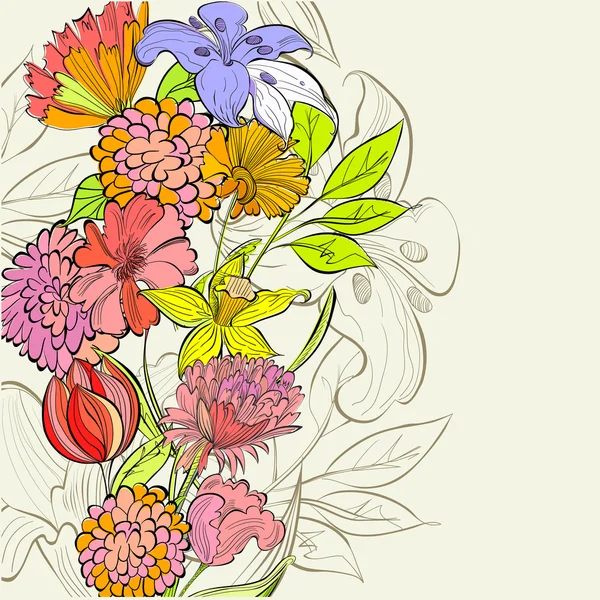 Plantilla para tarjeta floral — Archivo Imágenes Vectoriales
