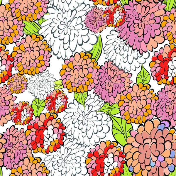 装飾的な花のシームレスな壁紙 — ストックベクタ