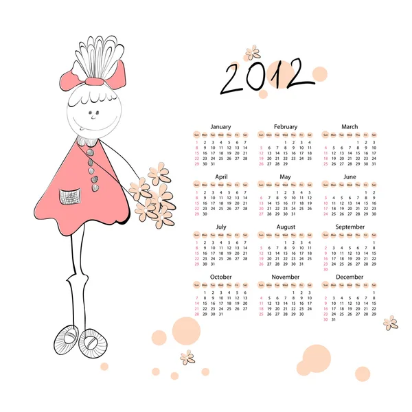 Календар на 2012 рік — стоковий вектор