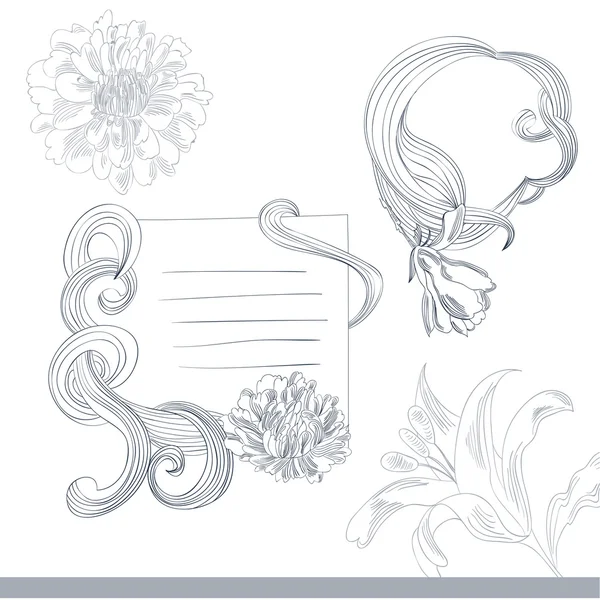 Fond décoratif avec élément floral — Image vectorielle