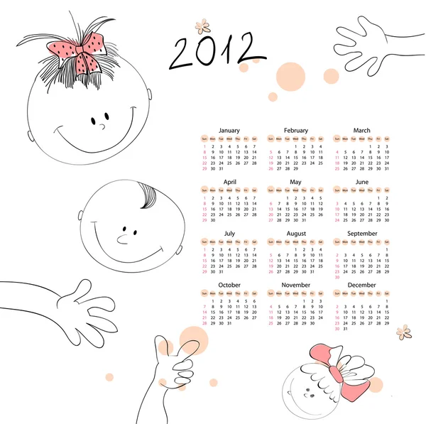 Календарь 2012 года — стоковый вектор