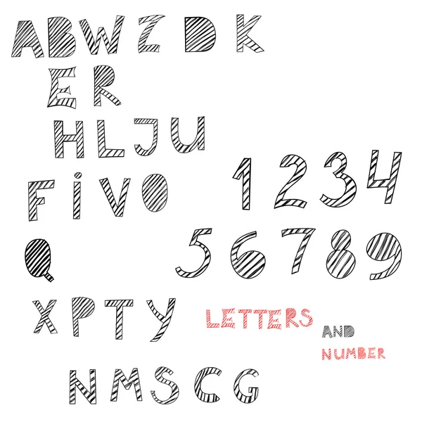 Håndtegnede bokstaver – stockvektor