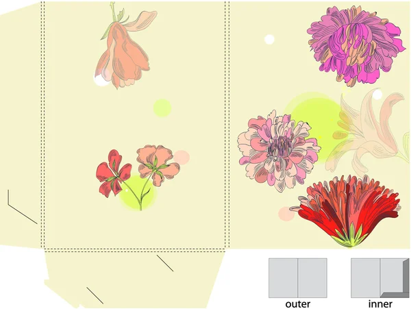 Template for bag with flowers — Stock Vector