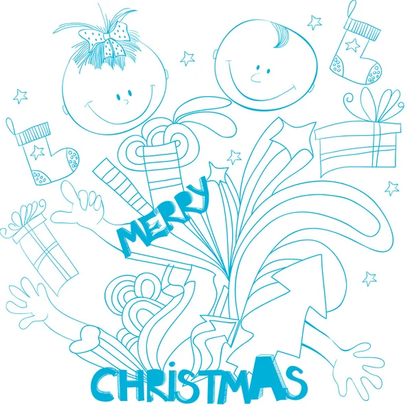 Doodle style christmas background — Stock Vector