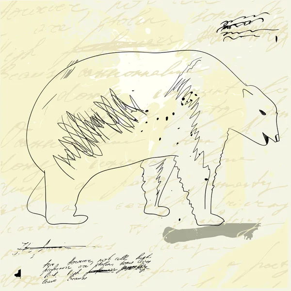 Grunge arkaplanı üzerinde ayı — Stok Vektör