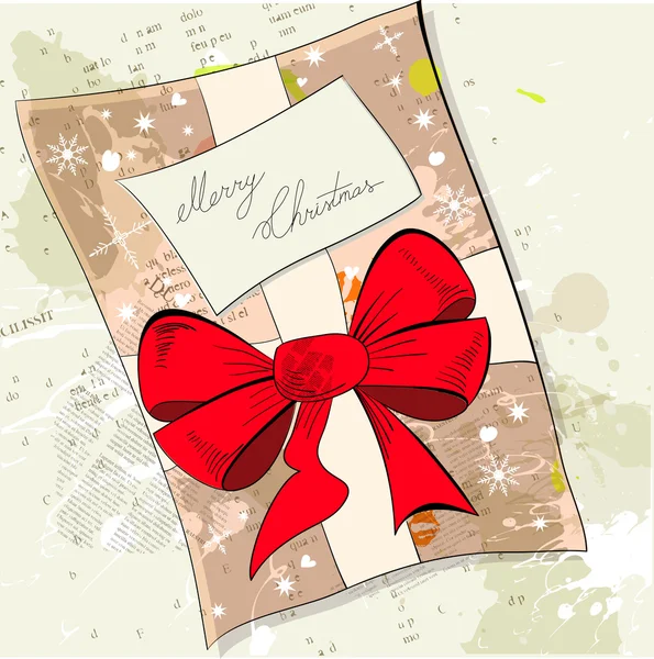 Geschenk-Weihnachtskarte — Stockvektor