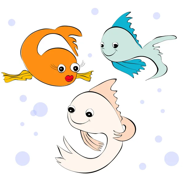 Ψάρια. καρτούν εικονογράφηση στυλ — Διανυσματικό Αρχείο