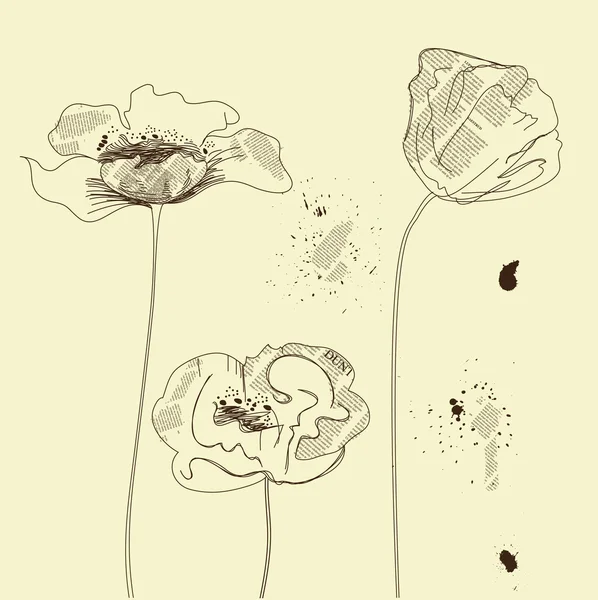 Fleurs stylisées — Image vectorielle