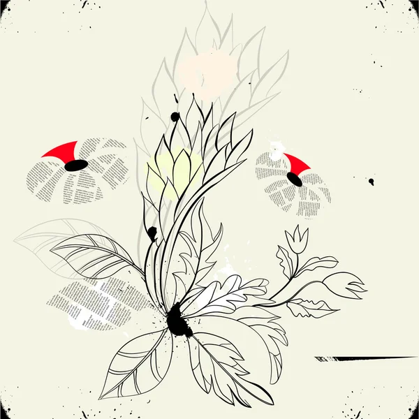 Dekorativa blommor bakgrund — Stock vektor