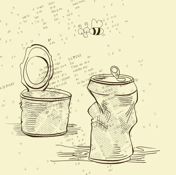 Deux pots froissés — Image vectorielle