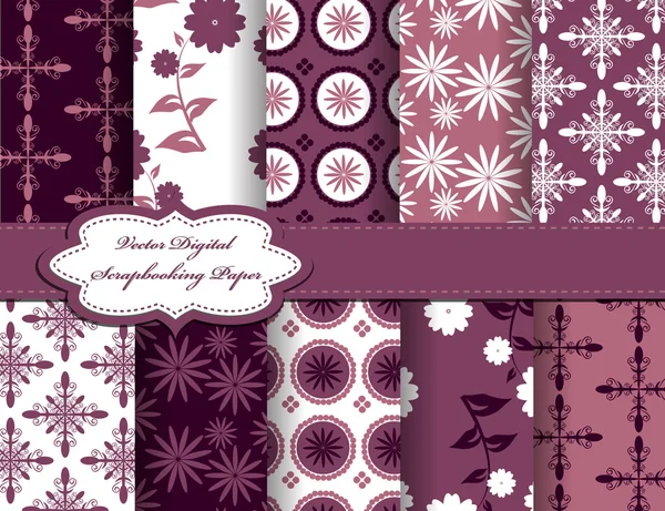 スクラップ ブックのための花のベクトル紙のセット — ストックベクタ