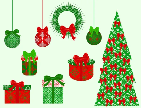 Set de clip art vectoriel de Noël pour scrapbook — Image vectorielle