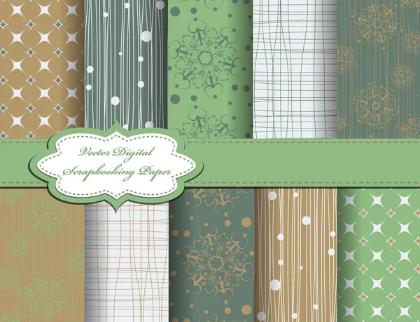 Set van Kerstmis sneeuwvlok vector papier voor scrapbook — Stockvector