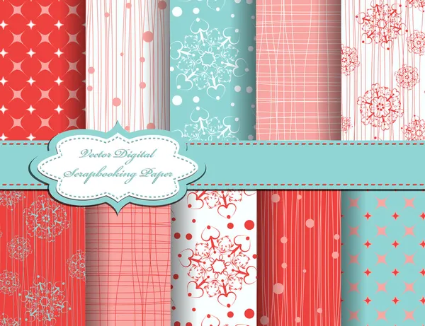 Set of christmas snowflake vector paper for scrapbook — Stock Vector