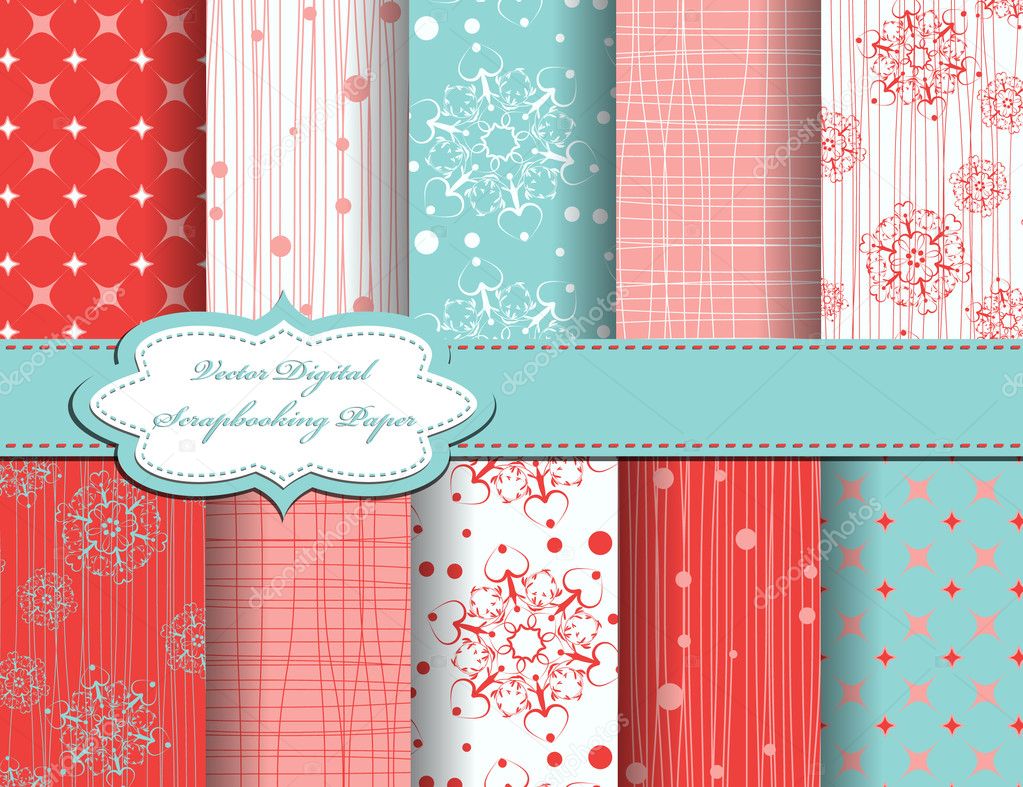 Set of christmas snowflake vector paper for scrapbook