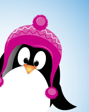 Vector background with pinguin clipart