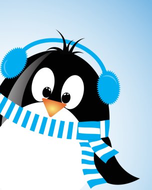 Vector background with pinguin clipart