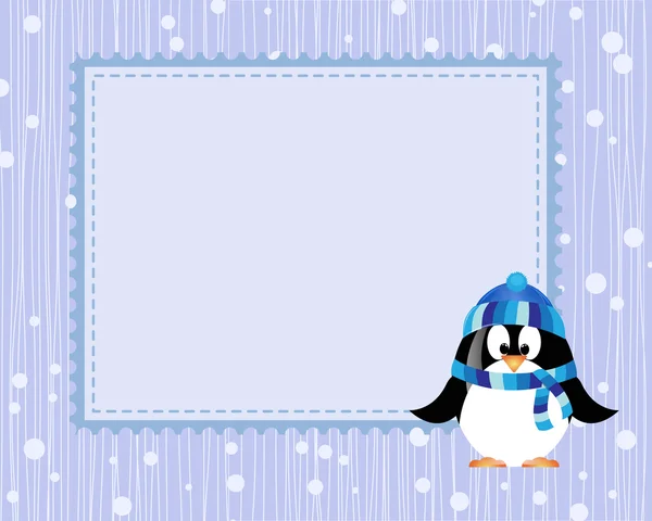 Fond de album de fleurs vectorielles avec pinguin — Image vectorielle