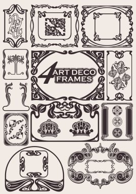 Set Of Ancient Frames In Art-Deco Style clipart