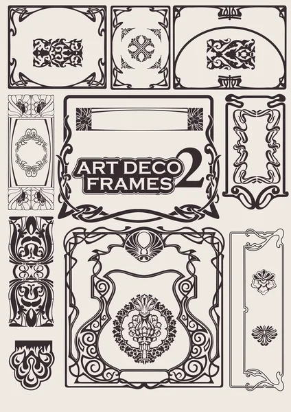 Set art deco frames. anderen in portefeuille. — Stockvector